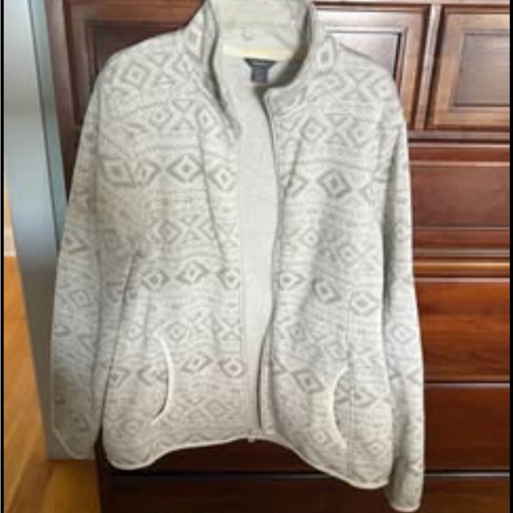 Eddie Bauer Light Gray Fleece Jacket